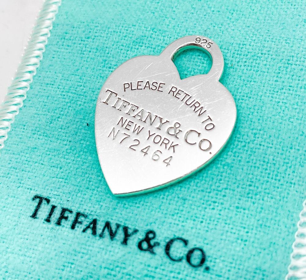 Tiffany & Co Large Heart Pendant Charm Sterling Silver 1.25" Serial (ENGRAVED)